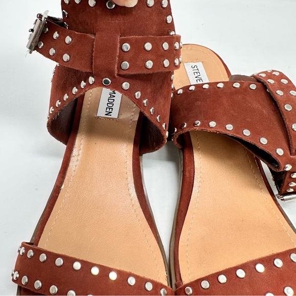 Steve Madden Gila Womens Leather Studded Open Toe Ankle Strap Sandal - Picture 8 of 11